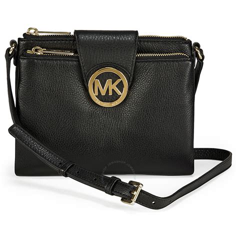 michael kors fulton large crossbody black|michael kors fulton handbag.